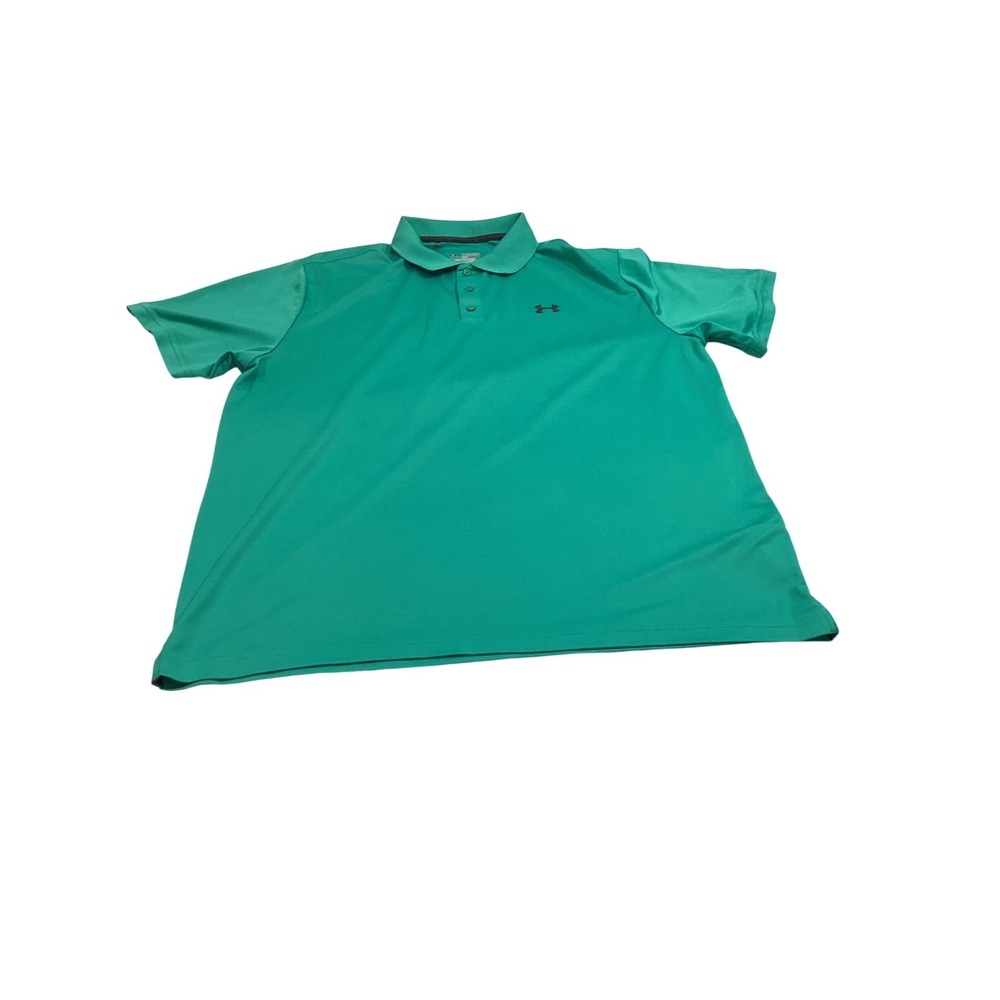 Under Armour Mens HeatGear Loose Fit Polo Shirt Green XXL Short Sleeve Golf